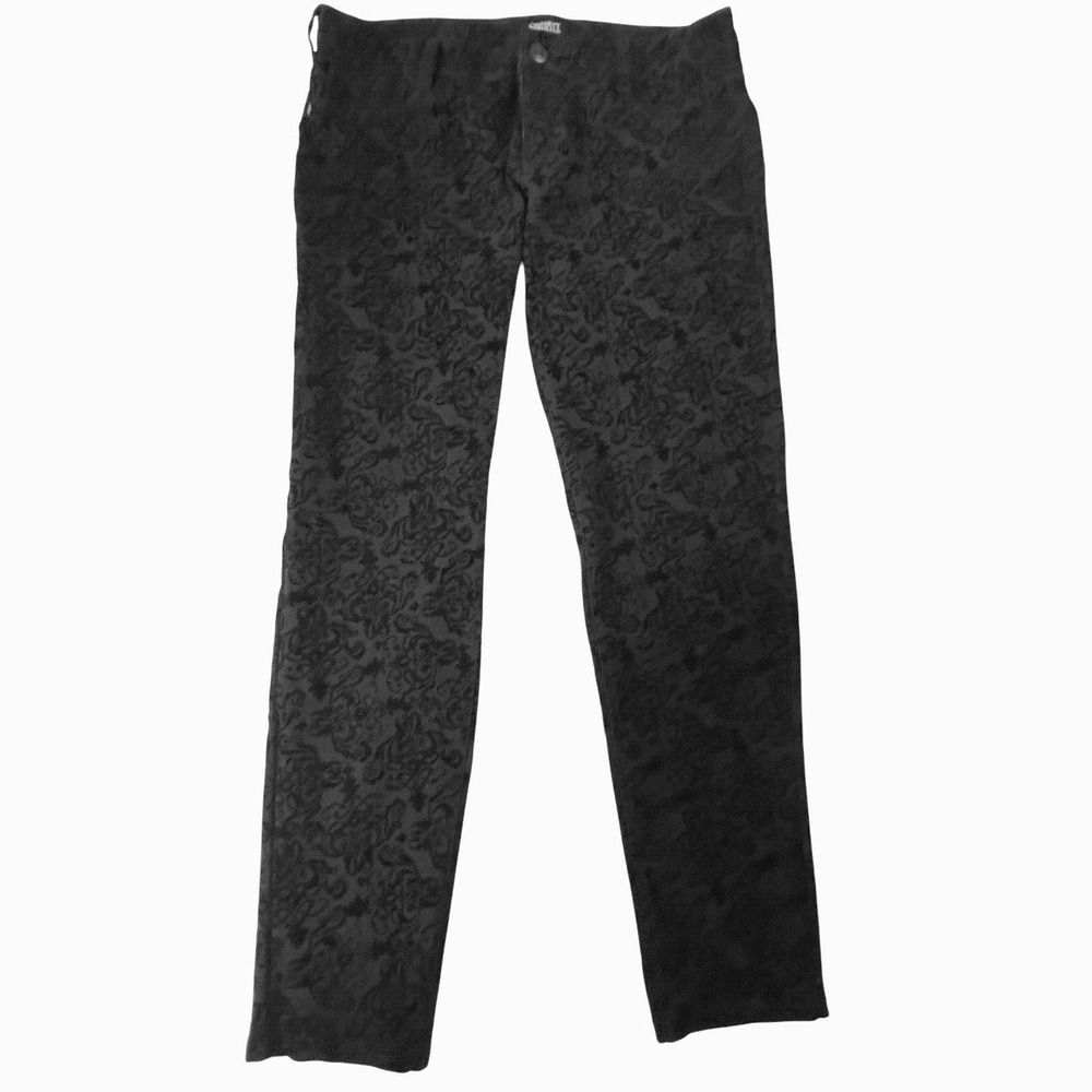 Celebrity Pink Velvet Burnout Fancy Jeans Black Size 11 Holiday Chic Stretch